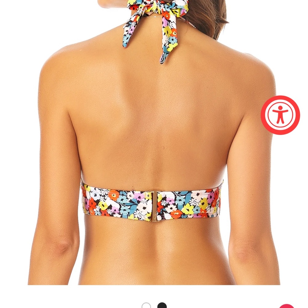 Anne Cole Floral Halter Bikini size LG - Picture 2 of 7
